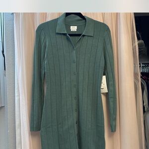 RVCA Teal Long Sleeve Knit Dress